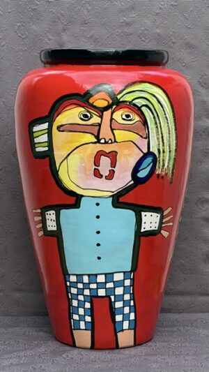 Bemalet krukke 7. Højde 80 cm