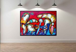 En fest for goplerne.  160 x 100 cm
