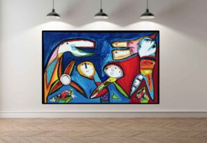 Helt uafhængigt af den tænkende hjerne, er der stadig følelser. 160 x 100 cm