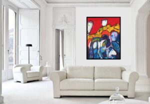 Stille, du elskede kvinde. 80 x 100 cm