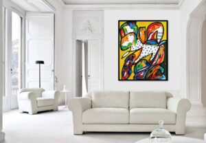 Du er lyset, der får filmen op på lærredet. 80 x 100 cm.